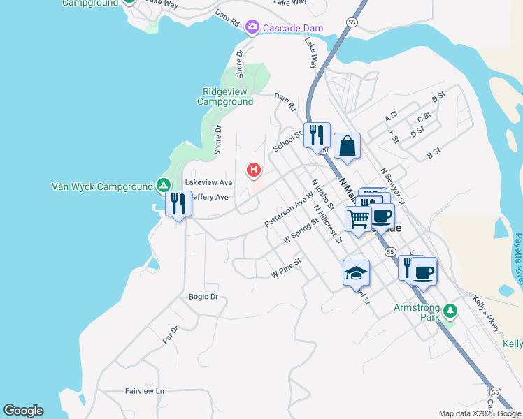 map of restaurants, bars, coffee shops, grocery stores, and more near 405 Antonette Circle in Cascade