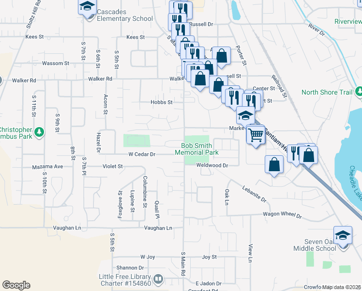 map of restaurants, bars, coffee shops, grocery stores, and more near 16 Sand Ridge Court in Lebanon
