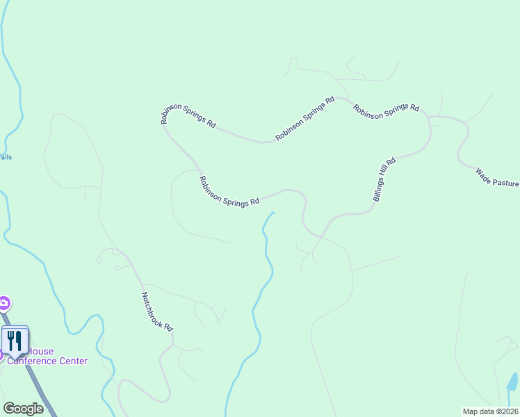 map of restaurants, bars, coffee shops, grocery stores, and more near 1043 Robinson Springs Road in Stowe
