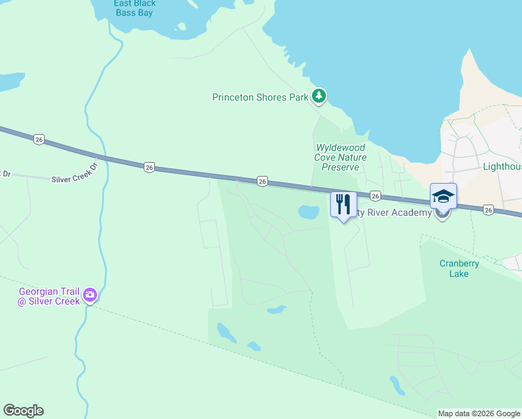 map of restaurants, bars, coffee shops, grocery stores, and more near 32 Barker Boulevard in Collingwood