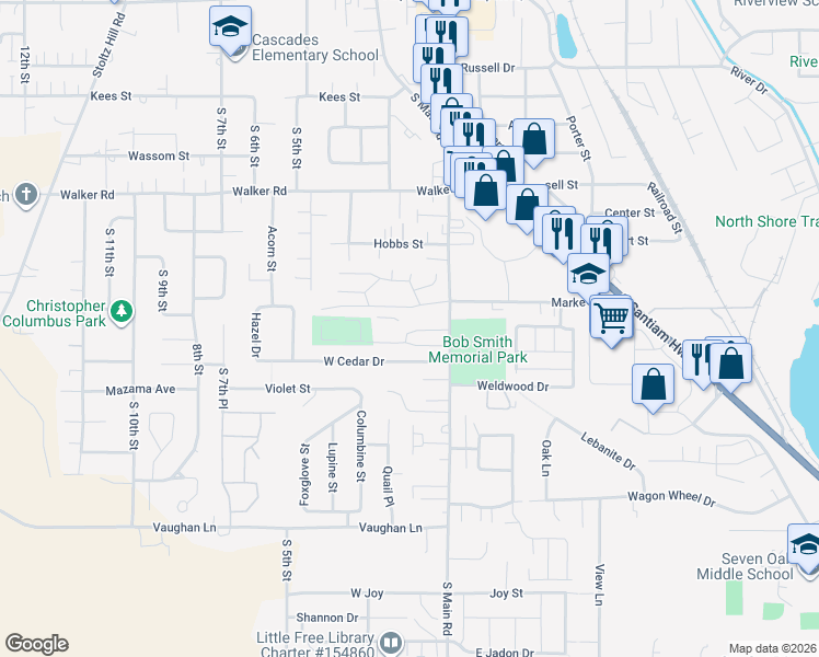 map of restaurants, bars, coffee shops, grocery stores, and more near 68 Sand Ridge Court in Lebanon