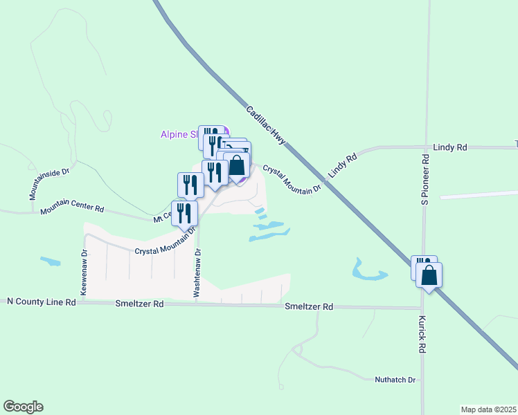 map of restaurants, bars, coffee shops, grocery stores, and more near 503 Wintergreen Dr in Thompsonville