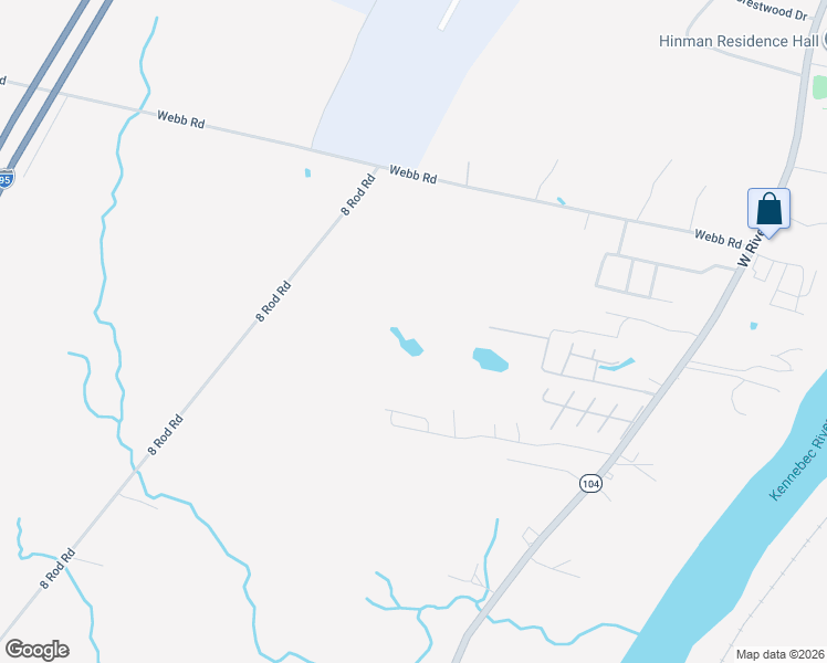 map of restaurants, bars, coffee shops, grocery stores, and more near 40 Webb Road in Waterville
