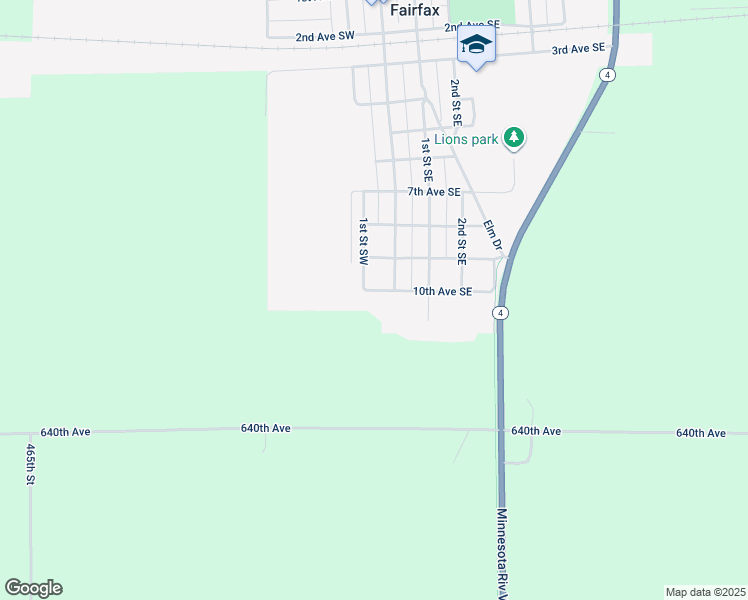 map of restaurants, bars, coffee shops, grocery stores, and more near 102 10th Avenue Southeast in Fairfax