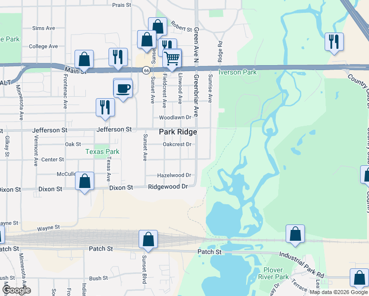 map of restaurants, bars, coffee shops, grocery stores, and more near 602 Linwood Avenue in Stevens Point