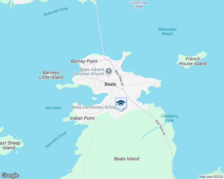 map of restaurants, bars, coffee shops, grocery stores, and more near 24 Mill Pond Road in Beals