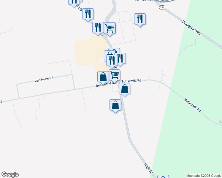 map of restaurants, bars, coffee shops, grocery stores, and more near 194 Beechland Road in Ellsworth