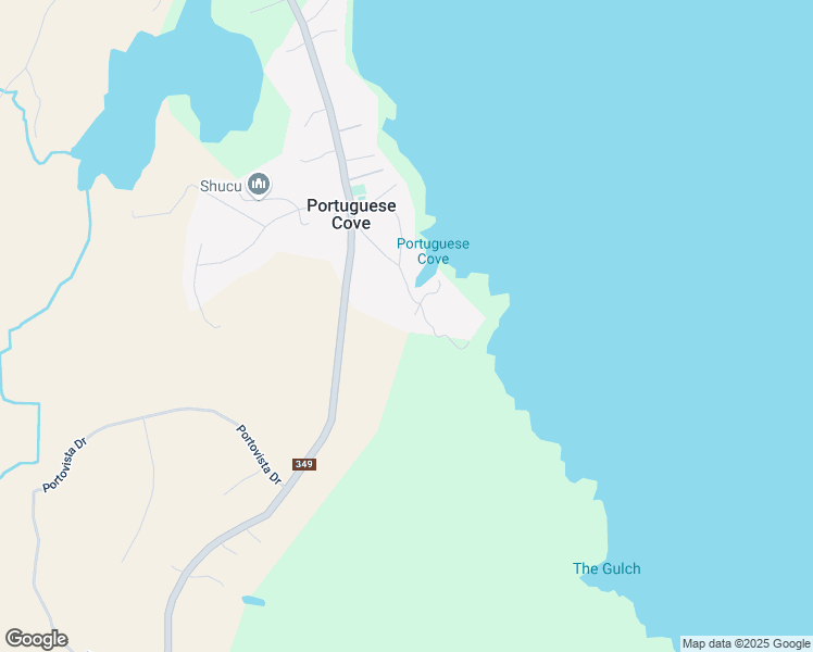 map of restaurants, bars, coffee shops, grocery stores, and more near 43 South Point Road in Portuguese Cove