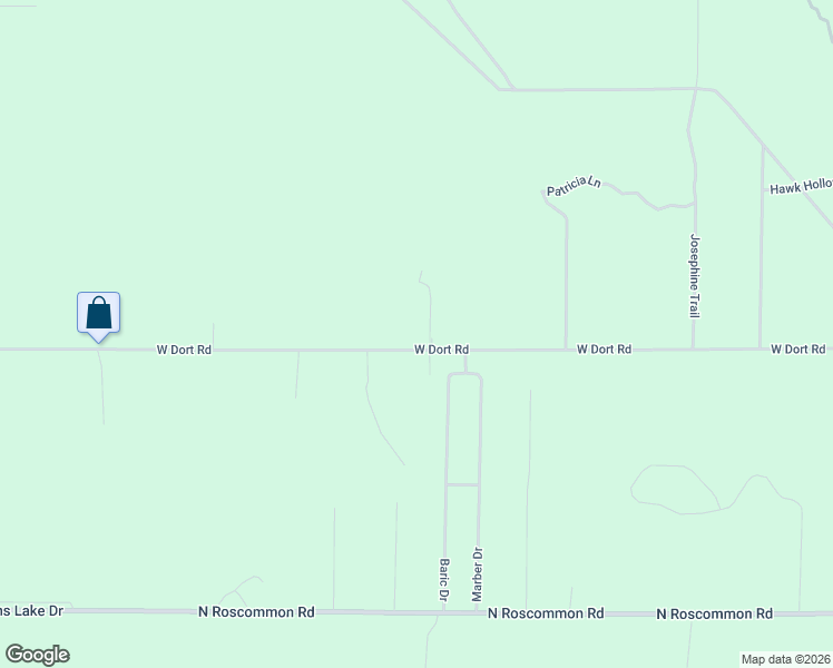 map of restaurants, bars, coffee shops, grocery stores, and more near 4969-5179 West Dort Road in Roscommon
