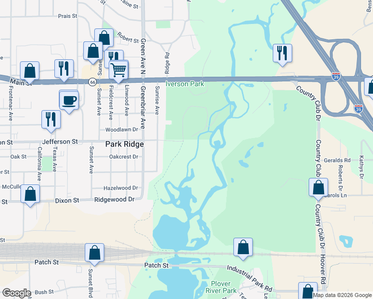 map of restaurants, bars, coffee shops, grocery stores, and more near 4201 Wisconsin 66 in Stevens Point