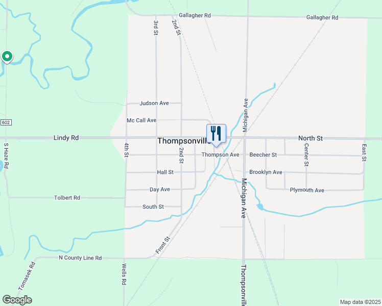 map of restaurants, bars, coffee shops, grocery stores, and more near in Thompsonville