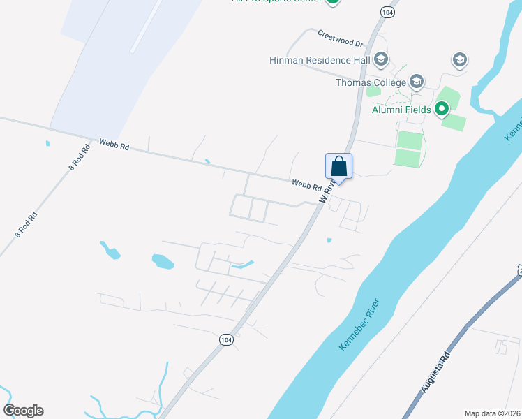 map of restaurants, bars, coffee shops, grocery stores, and more near 15 Village Green Road in Waterville