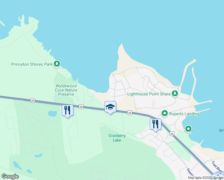map of restaurants, bars, coffee shops, grocery stores, and more near 878 Suncrest Circle in Collingwood