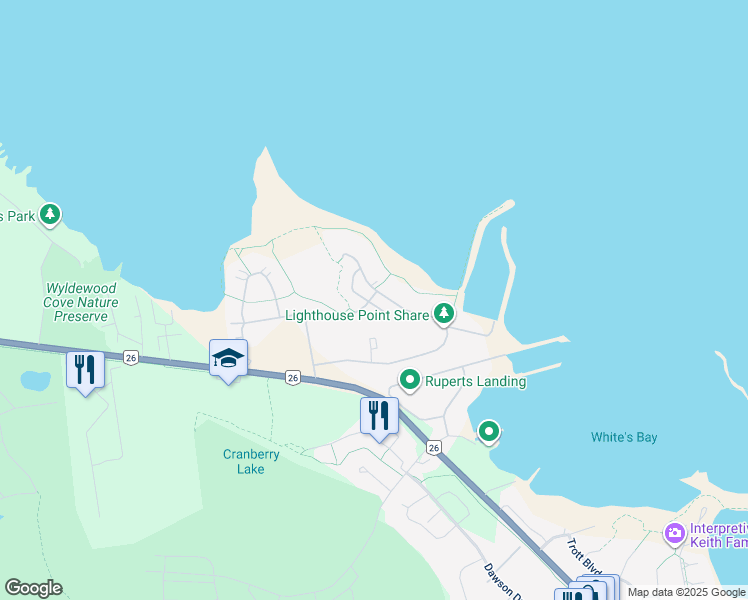 map of restaurants, bars, coffee shops, grocery stores, and more near 563 Mariners Way in Collingwood