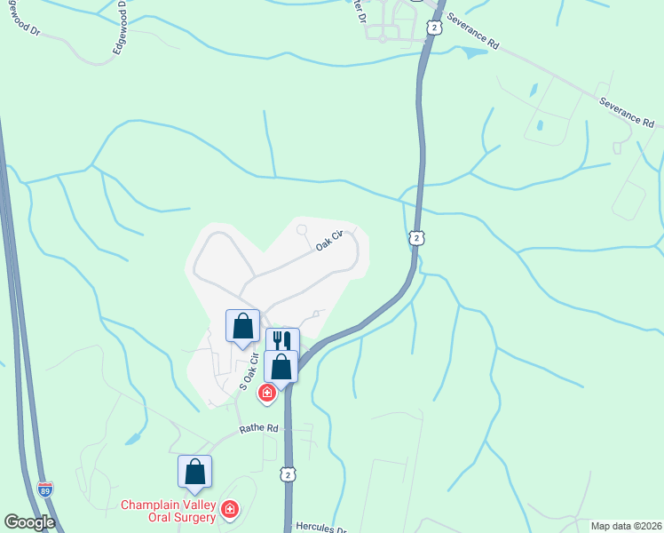 map of restaurants, bars, coffee shops, grocery stores, and more near 171 Oak Circle in Colchester