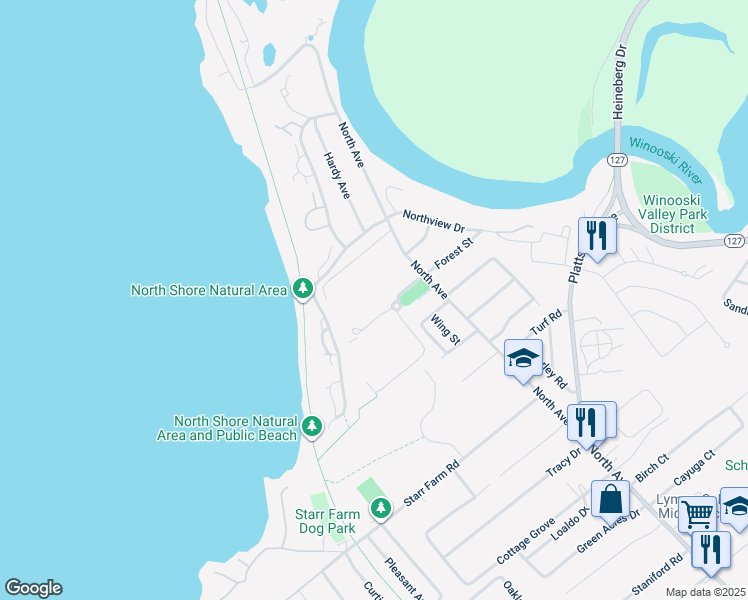 map of restaurants, bars, coffee shops, grocery stores, and more near 135 Northgate Road in Burlington