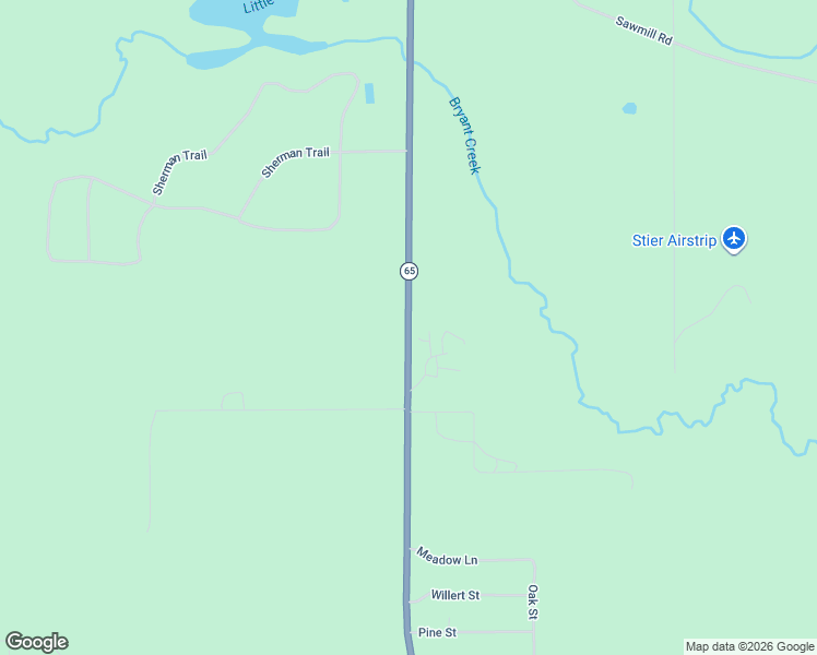 map of restaurants, bars, coffee shops, grocery stores, and more near 4687 Baker Road in Glennie