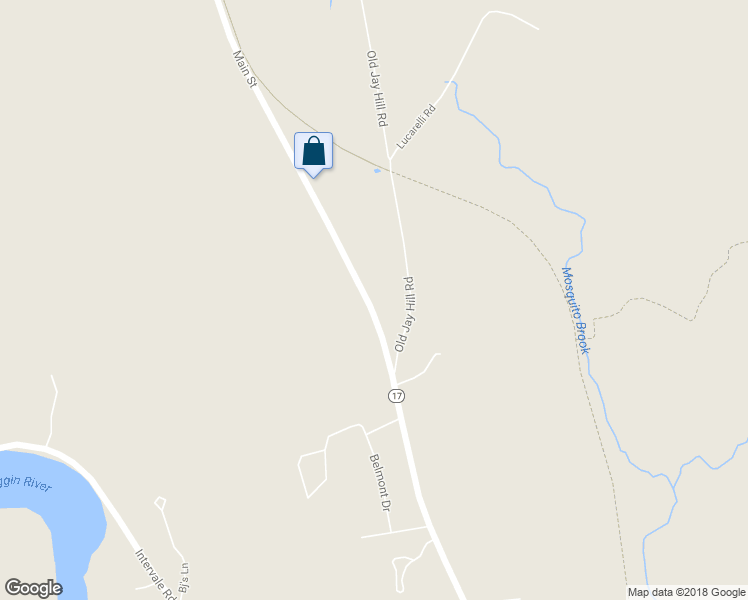 map of restaurants, bars, coffee shops, grocery stores, and more near 551 Main Street in Jay