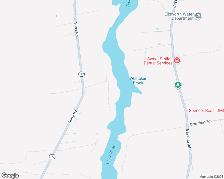 map of restaurants, bars, coffee shops, grocery stores, and more near 60 Riverside Lane in Ellsworth