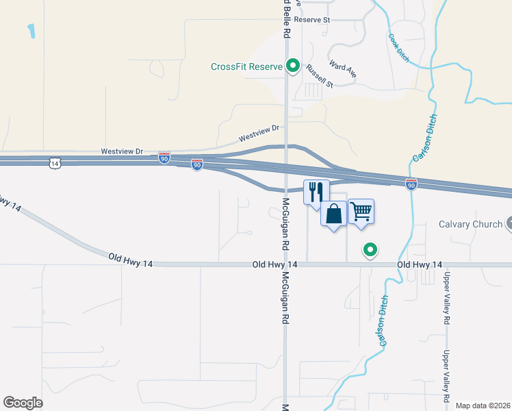 map of restaurants, bars, coffee shops, grocery stores, and more near Wagon Wheel Drive in Spearfish