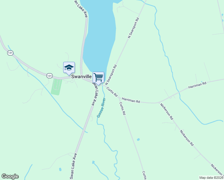 map of restaurants, bars, coffee shops, grocery stores, and more near 26 Curtis Road in Swanville