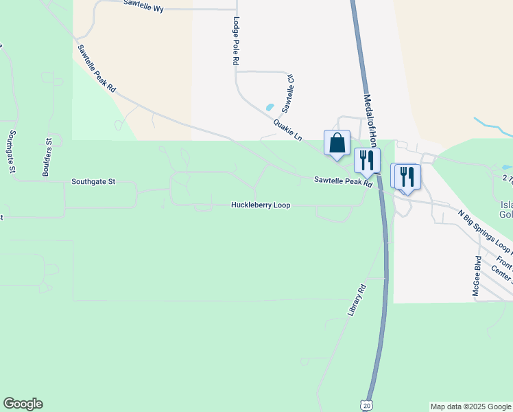 map of restaurants, bars, coffee shops, grocery stores, and more near 4091-4199 Strawberry Lane in Island Park