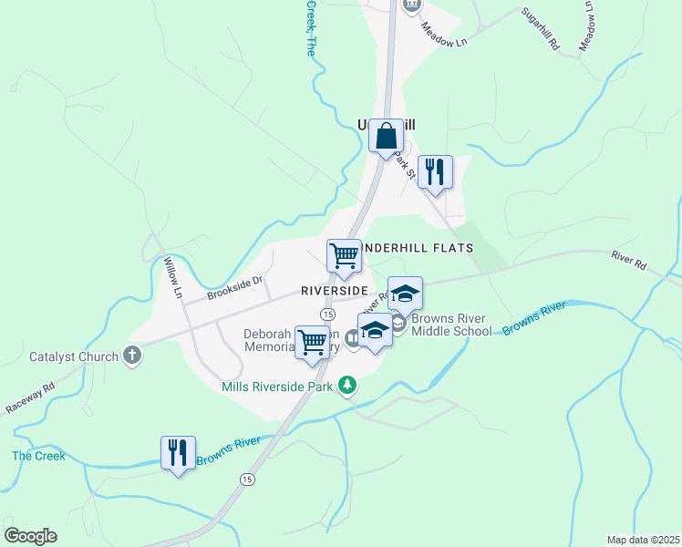 map of restaurants, bars, coffee shops, grocery stores, and more near 368 Vermont 15 in Jericho