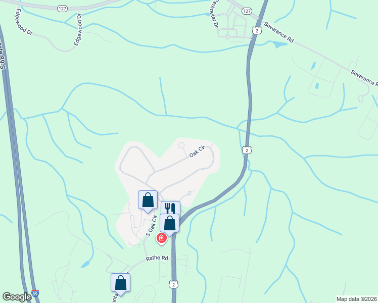 map of restaurants, bars, coffee shops, grocery stores, and more near 370 Oak Circle in Colchester