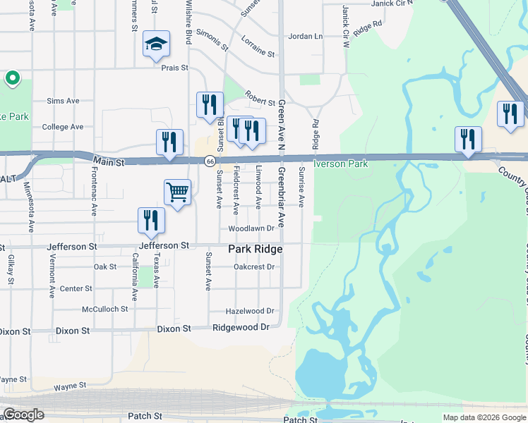 map of restaurants, bars, coffee shops, grocery stores, and more near 216 Linwood Avenue in Stevens Point