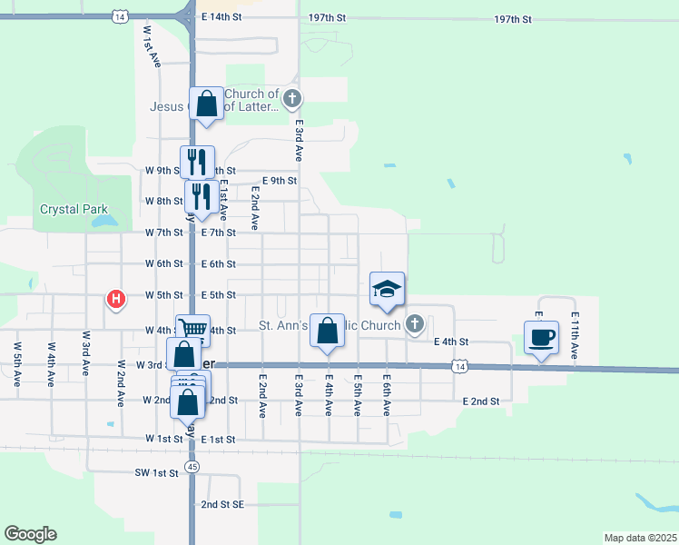 map of restaurants, bars, coffee shops, grocery stores, and more near 500-598 East 4th Avenue in Miller