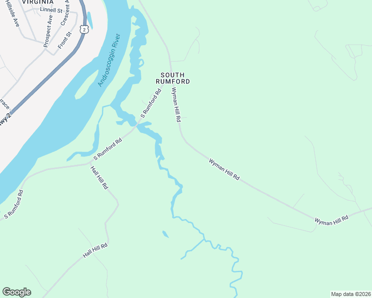 map of restaurants, bars, coffee shops, grocery stores, and more near 36 Wyman Hill Road in Rumford