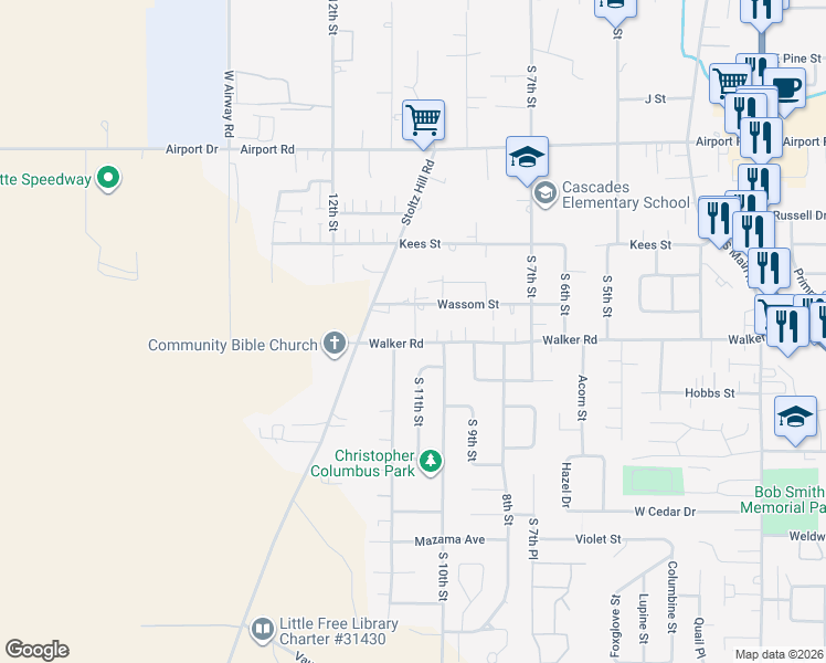 map of restaurants, bars, coffee shops, grocery stores, and more near 1089 Walker Road in Lebanon