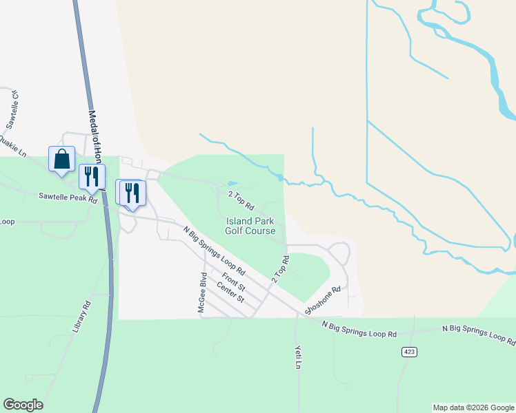 map of restaurants, bars, coffee shops, grocery stores, and more near 4201-4209 2 Top Rd in Island Park