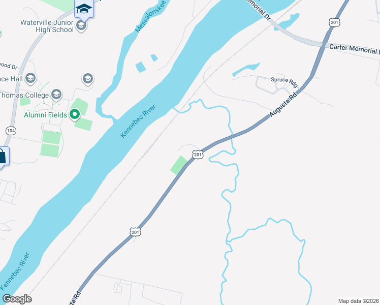 map of restaurants, bars, coffee shops, grocery stores, and more near 683 Augusta Road in Winslow