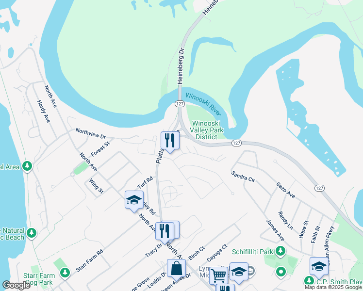 map of restaurants, bars, coffee shops, grocery stores, and more near 28 Valade Park in Burlington