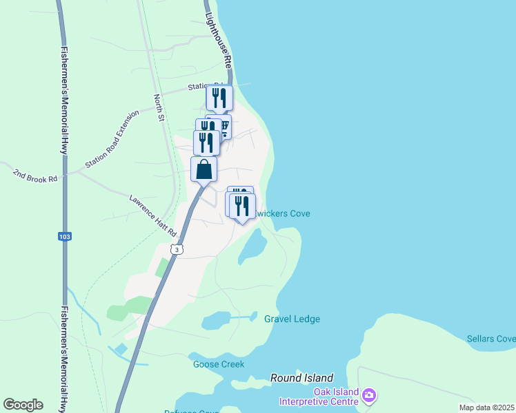 map of restaurants, bars, coffee shops, grocery stores, and more near 9 Lavista Drive in Western Shore