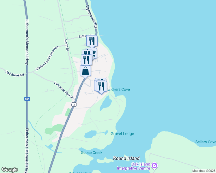 map of restaurants, bars, coffee shops, grocery stores, and more near 9 Lavista Drive in Western Shore
