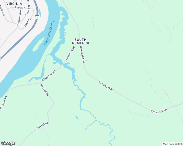 map of restaurants, bars, coffee shops, grocery stores, and more near 36 Wyman Hill Road in Rumford