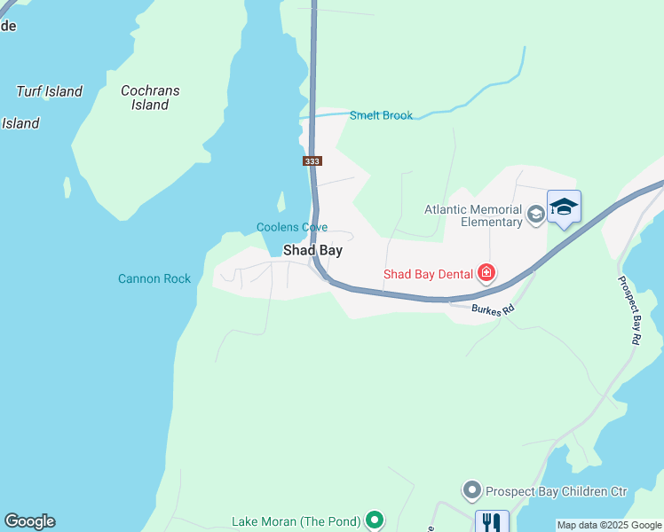 map of restaurants, bars, coffee shops, grocery stores, and more near 59 Churchill Drive in Shad Bay