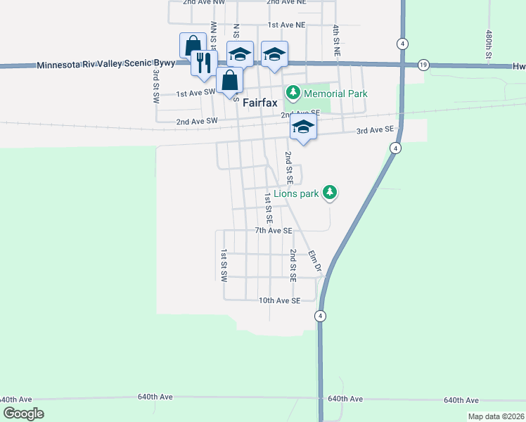 map of restaurants, bars, coffee shops, grocery stores, and more near 507 1st Street Southeast in Fairfax