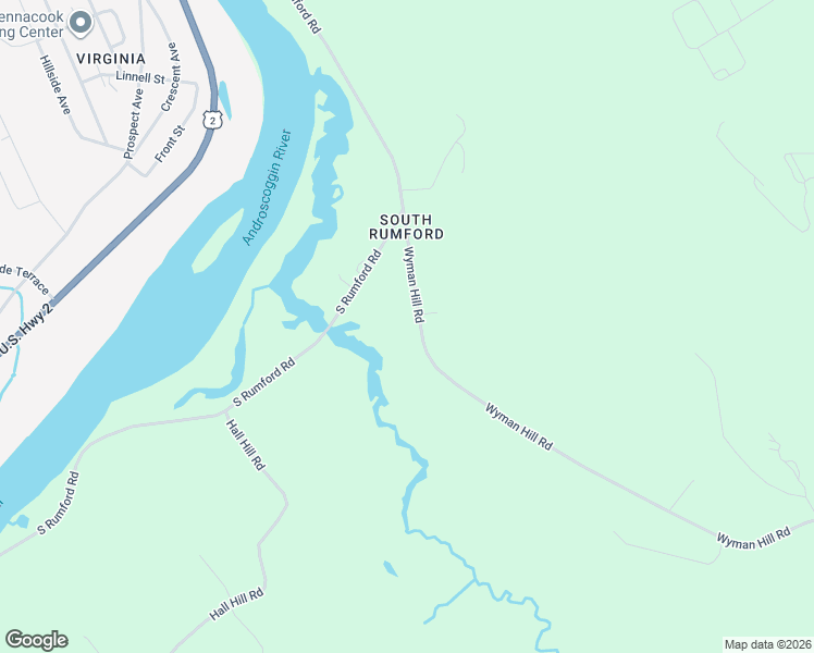 map of restaurants, bars, coffee shops, grocery stores, and more near 24 Wyman Hill Road in Rumford