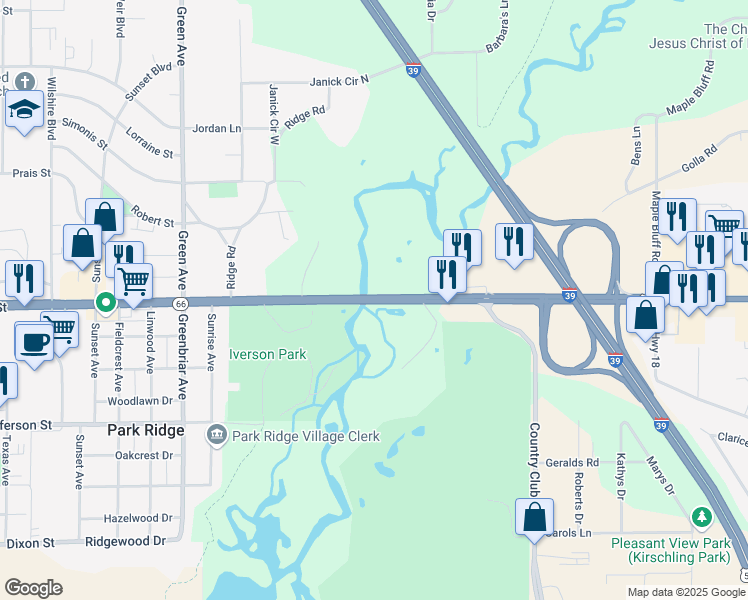 map of restaurants, bars, coffee shops, grocery stores, and more near 4649 Park Ridge Drive in Stevens Point