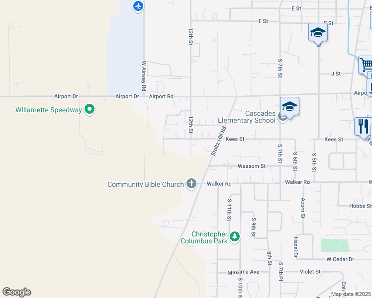 map of restaurants, bars, coffee shops, grocery stores, and more near 2400 South 12th Street in Lebanon