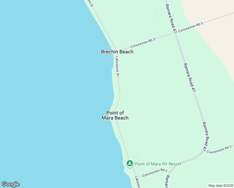 map of restaurants, bars, coffee shops, grocery stores, and more near 2458 Lakeshore Drive in Brechin