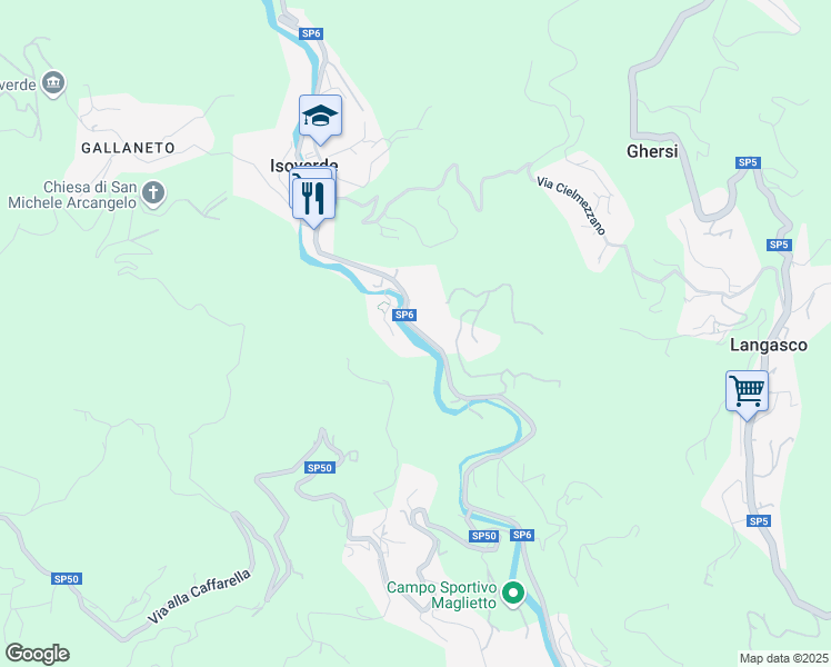 map of restaurants, bars, coffee shops, grocery stores, and more near 5 Via Isoverde in Isoverde