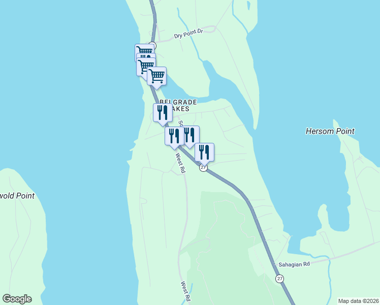 map of restaurants, bars, coffee shops, grocery stores, and more near 32 Augusta Road in Belgrade