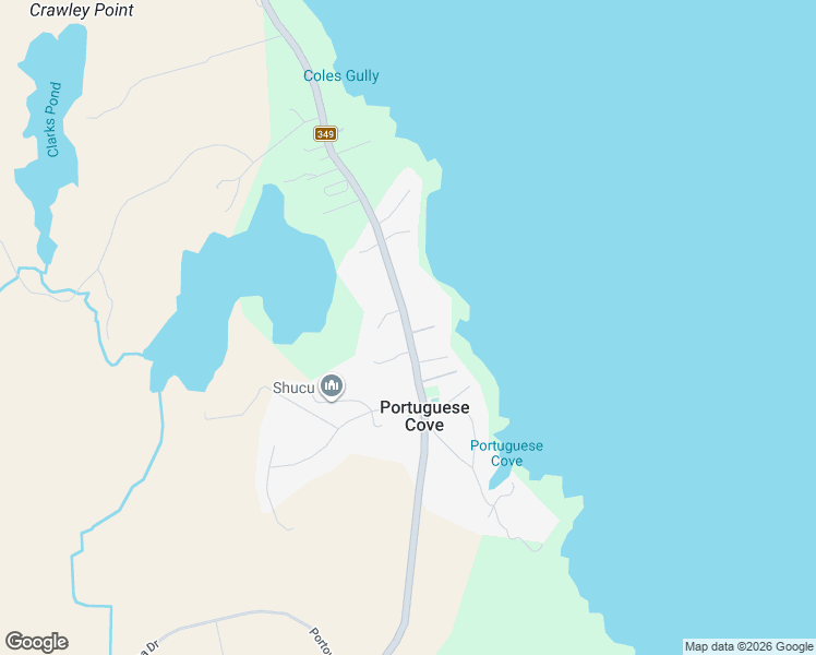 map of restaurants, bars, coffee shops, grocery stores, and more near 654 Nova Scotia 349 in Portuguese Cove