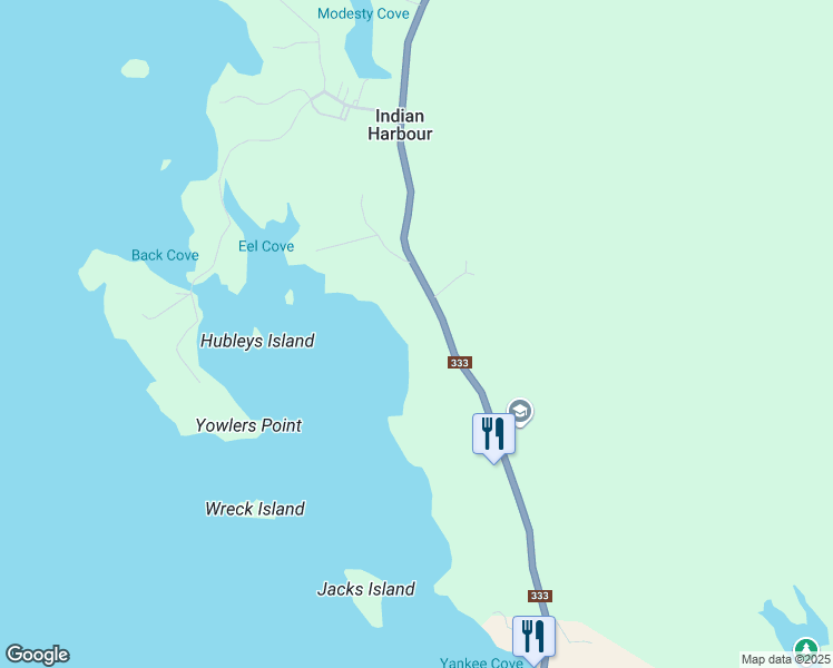 map of restaurants, bars, coffee shops, grocery stores, and more near 8748 Peggys Cove Road in Indian Harbour