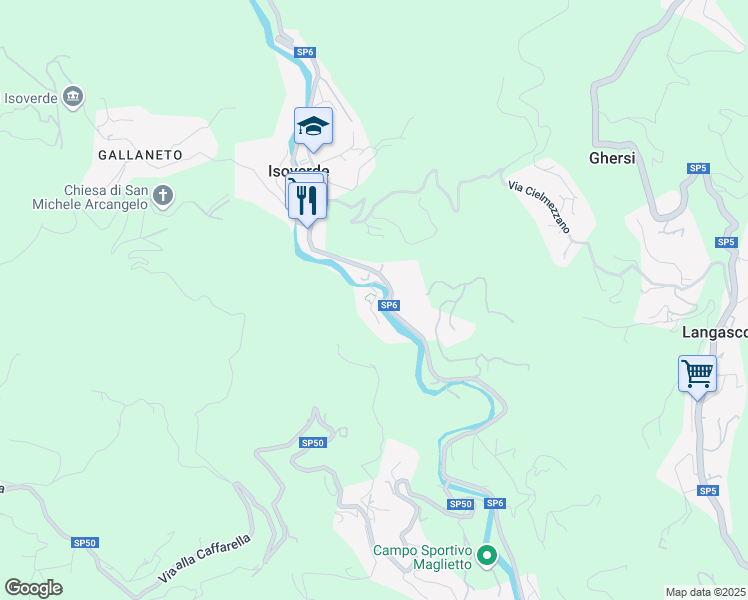 map of restaurants, bars, coffee shops, grocery stores, and more near 5 Via Isoverde in Isoverde