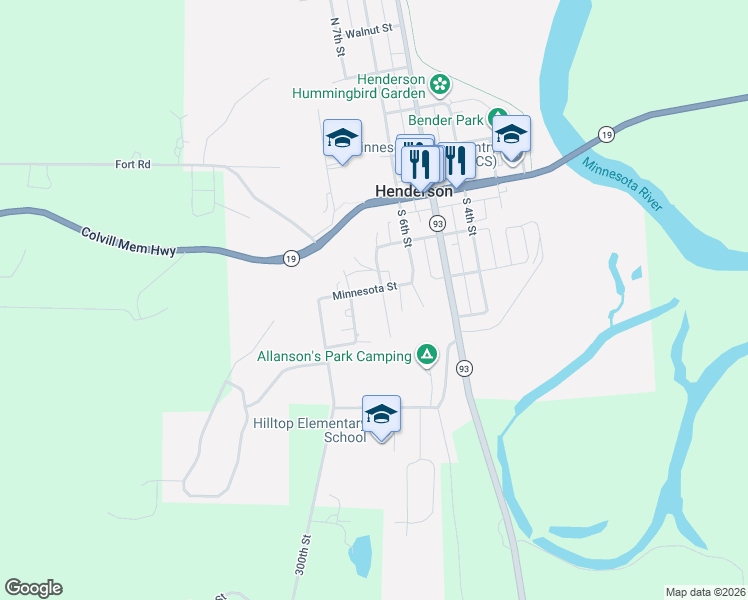 map of restaurants, bars, coffee shops, grocery stores, and more near 311A South 7th Street in Henderson